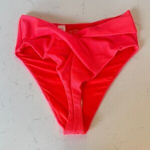 Aerie Hot Pink Textured Bikini Bottoms